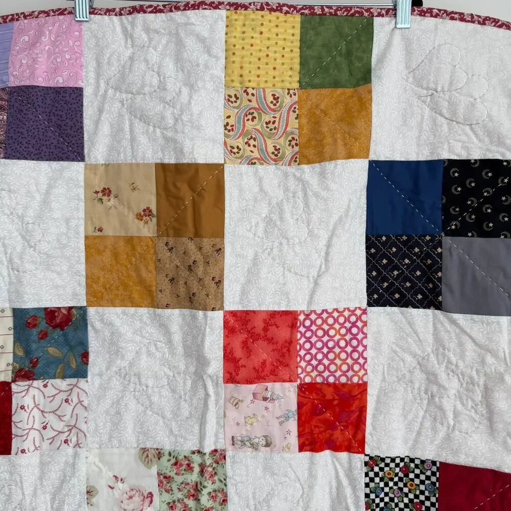 Handmade Vintage Scrappy‎ Patchwork Quilt 56x35